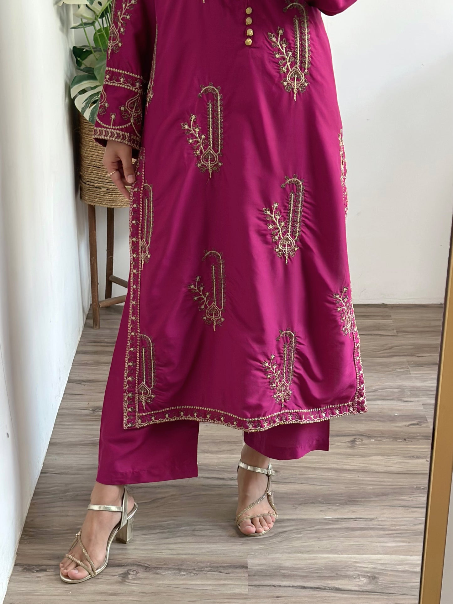 # - 2 pc Aisha’s Attire Amber Embroidered Co Ords