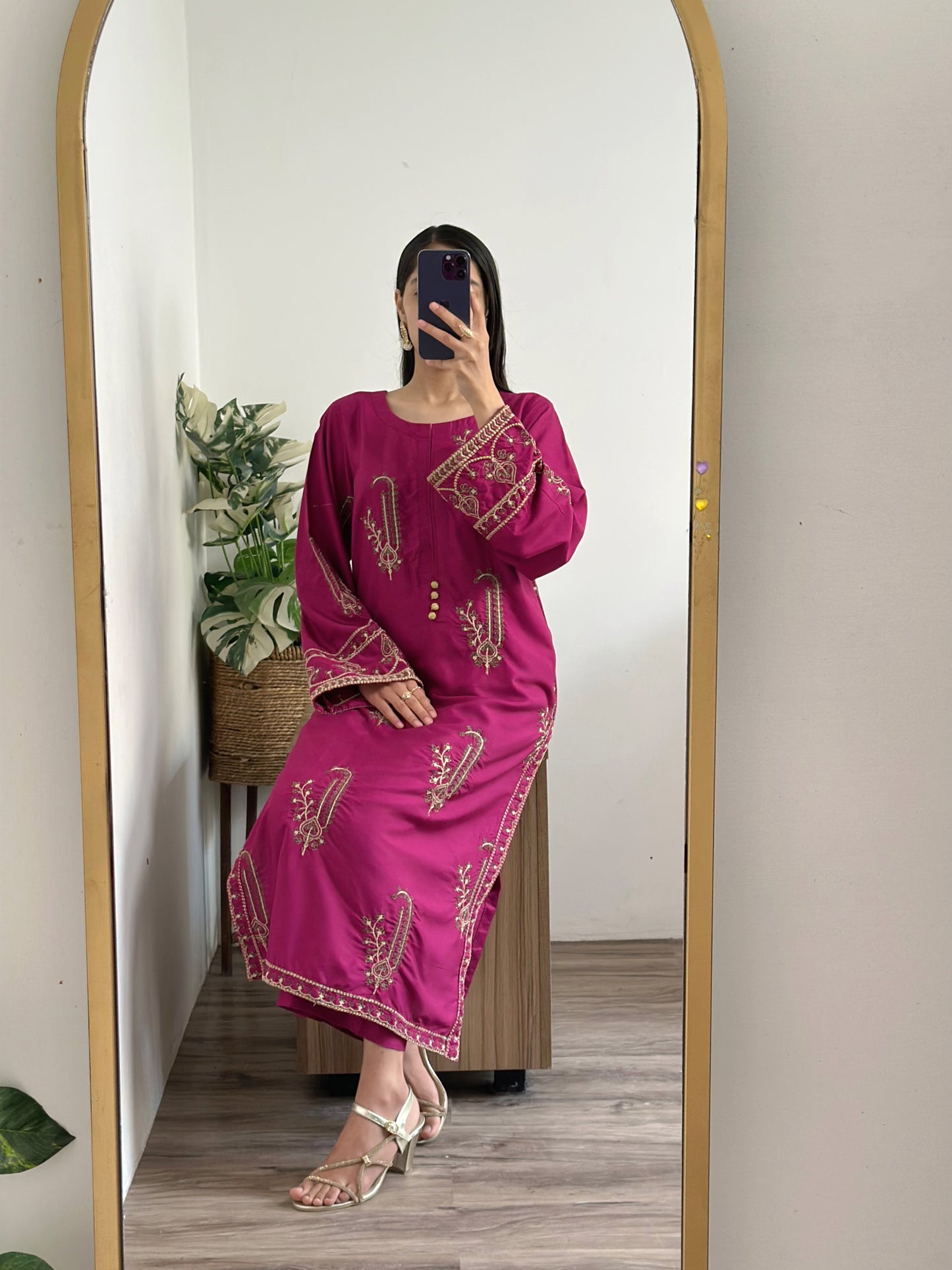 # - 2 pc Aisha’s Attire Amber Embroidered Co Ords