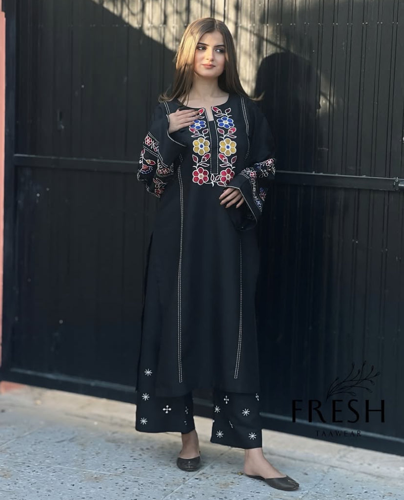 # 2 pc Aisha’s Attire Cottage Cotton Embroidered Co Ords