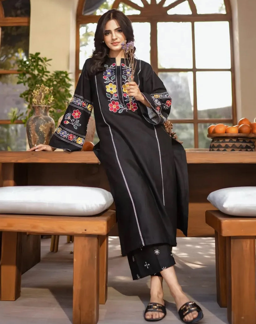 # 2 pc Aisha’s Attire Cottage Cotton Embroidered Co Ords