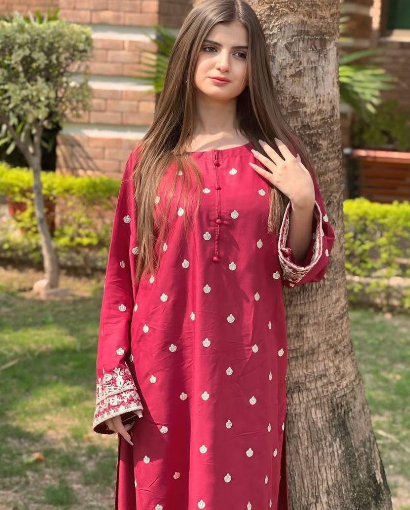 # - 2 pc Aisha’s Attire Haseen Embroidered Co Ords