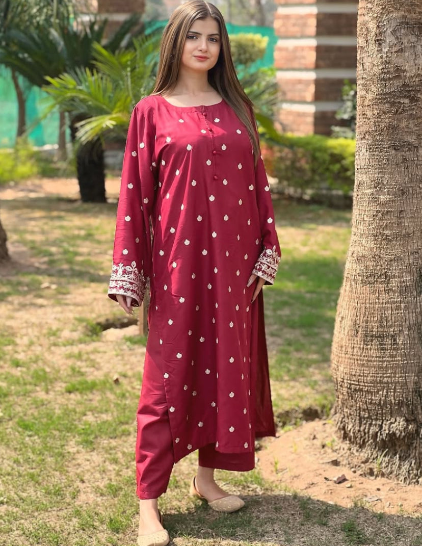# - 2 pc Aisha’s Attire Haseen Embroidered Co Ords