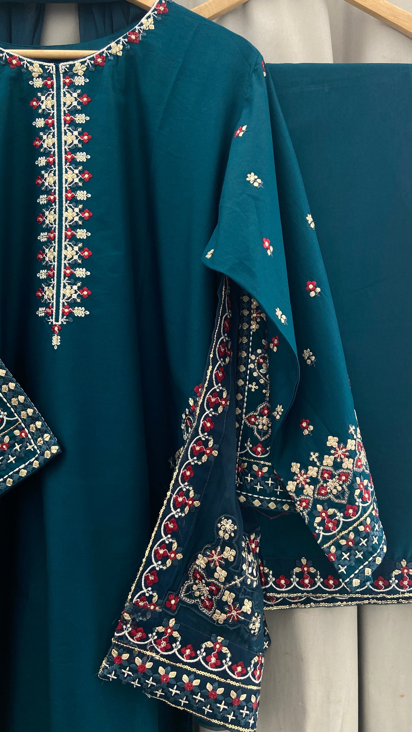 3 pc MASHAL - Embroidered Co Ords with dupatta