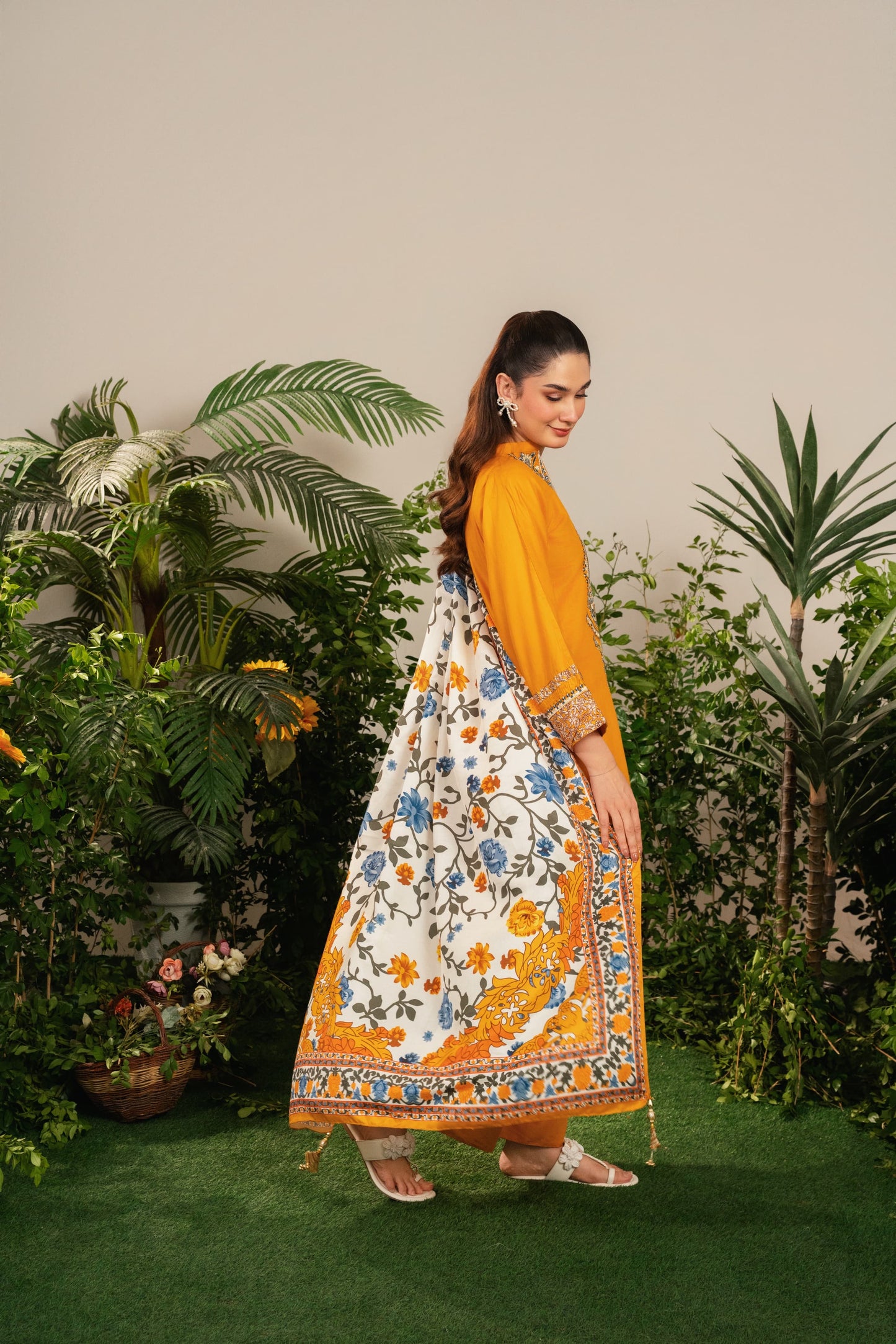 HAZEL Embroidered 3 pc with Shawl