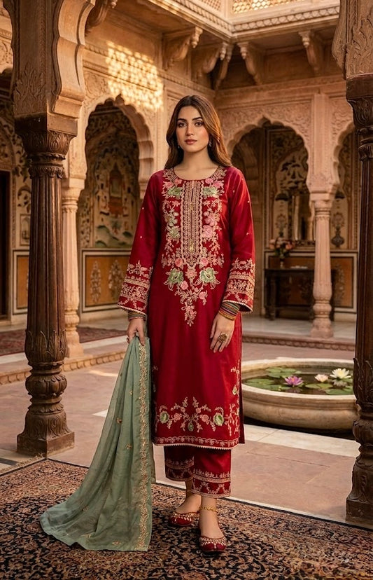 AROHA Embroidered 3 pc