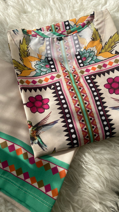 2 pc - GUL BAHAAR long length digital print Co Ords
