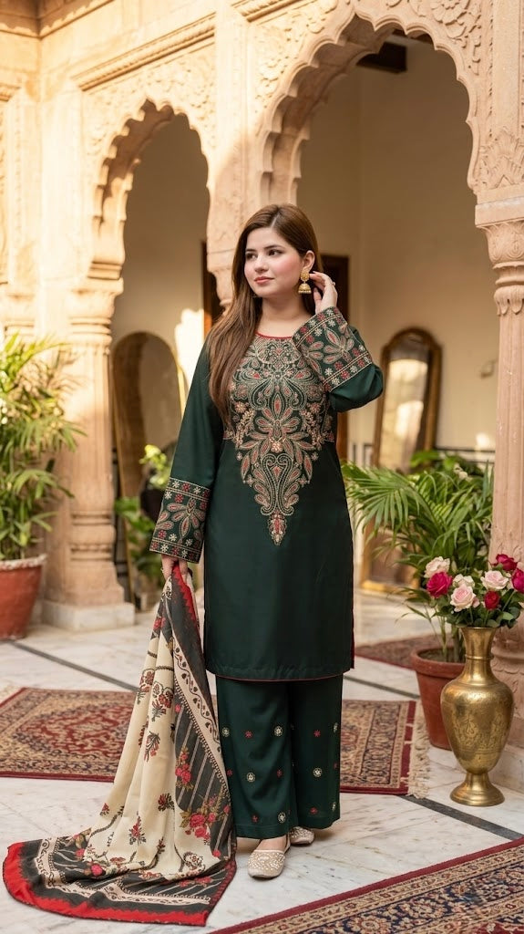 DINAR Embroidered 3 pc