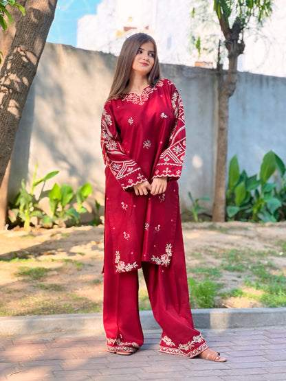 BLUSH Embroidered Co Ords Set