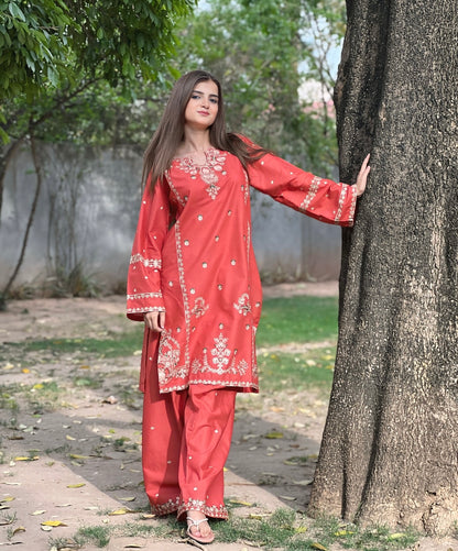 2 pc JANNAT Embroidered Co Ords