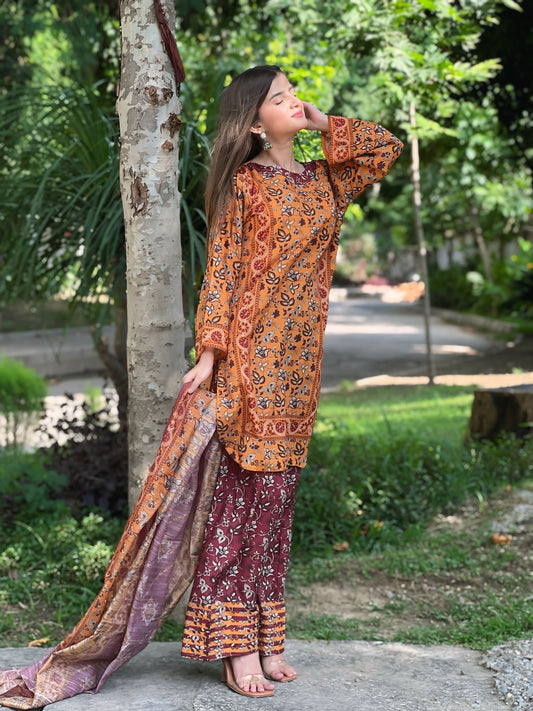 GULNAAR Silky lawn 3 pc set
