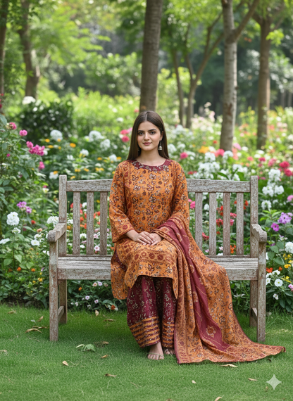 GULNAAR Silky lawn 3 pc set