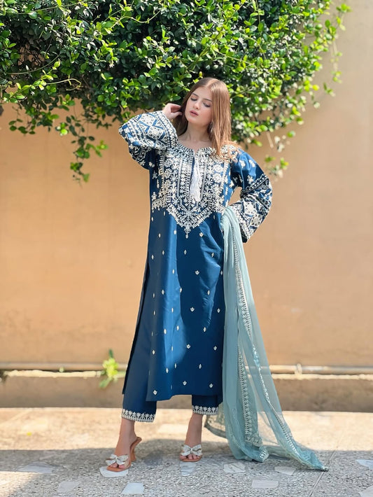 ZARA Embroidered 3 pc Set