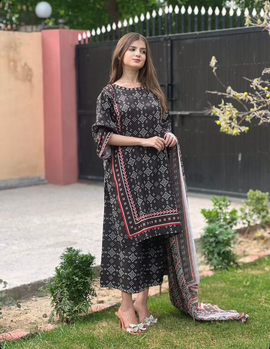 Digital CHUNRI 3 Pc Farshi Shalwar set