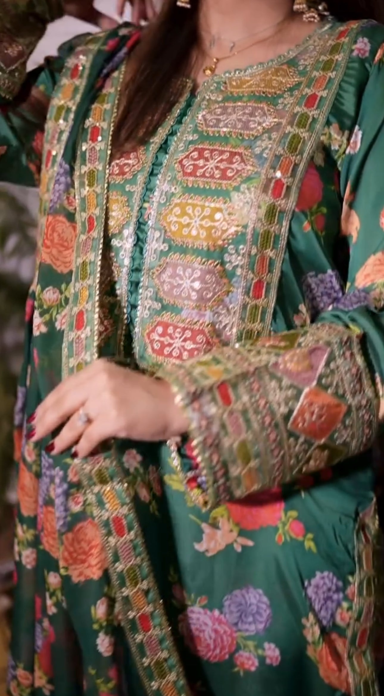 SAGE GREEN Embroidered 3 pc