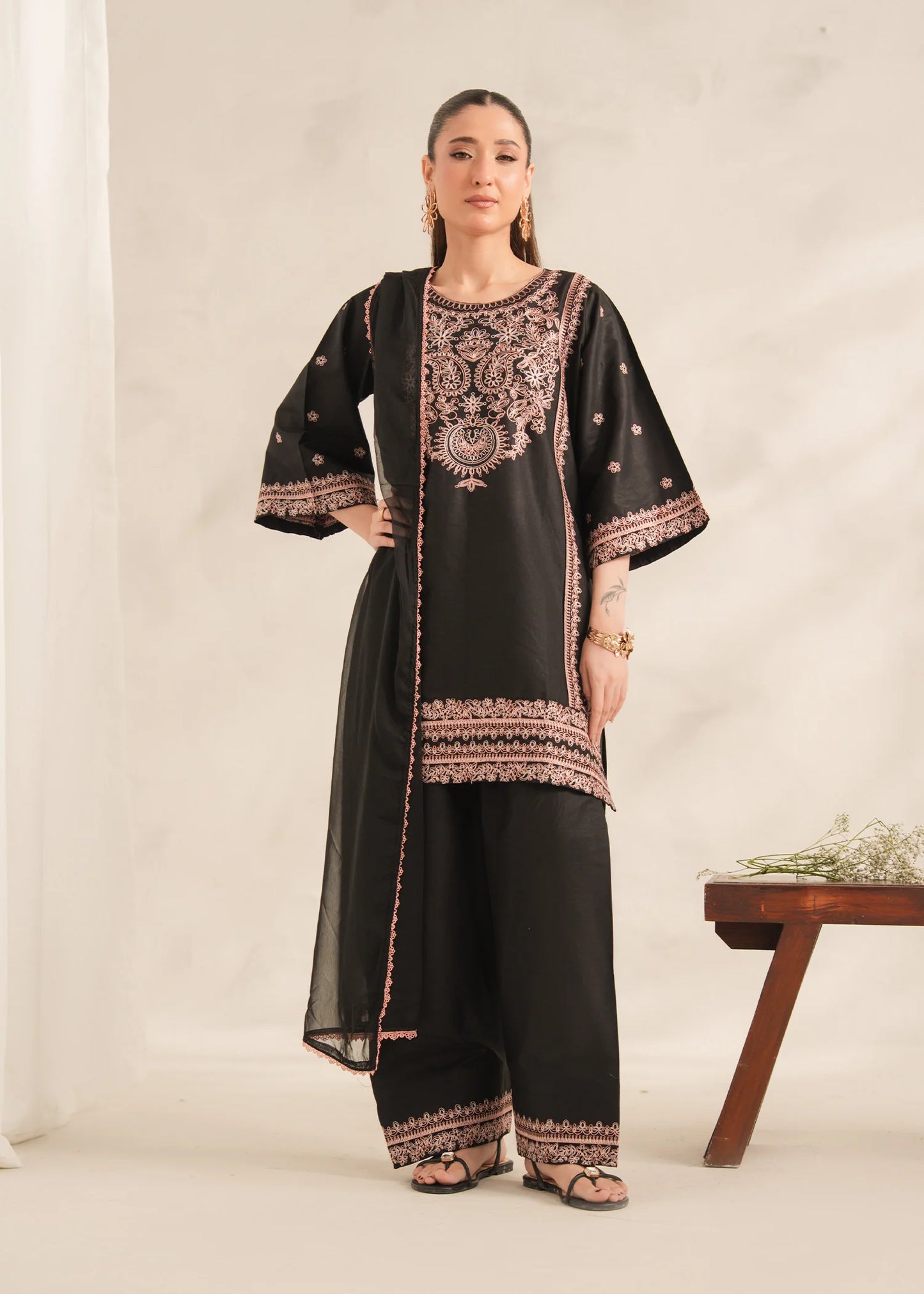 ZEBA Embroidered 3 pc