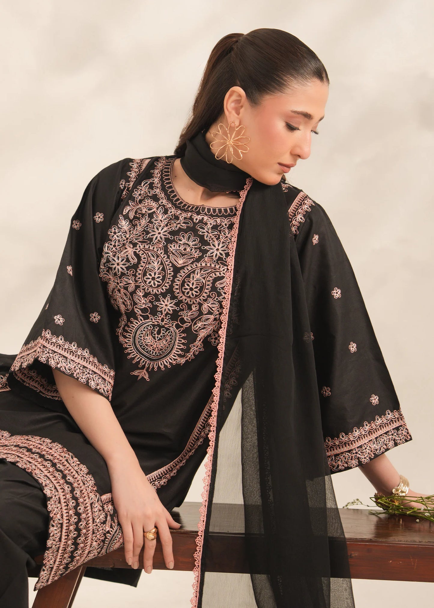 ZEBA Embroidered 3 pc