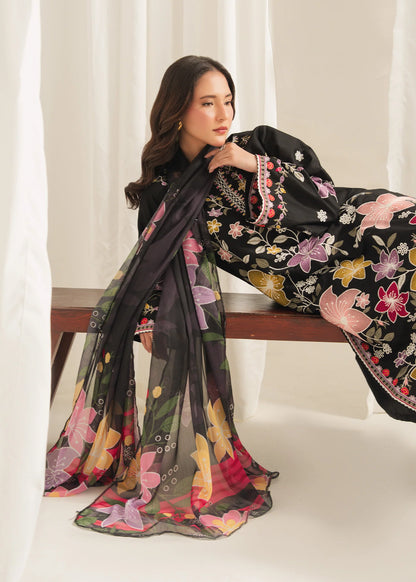 ISHQ Black Embroidered 3 pc