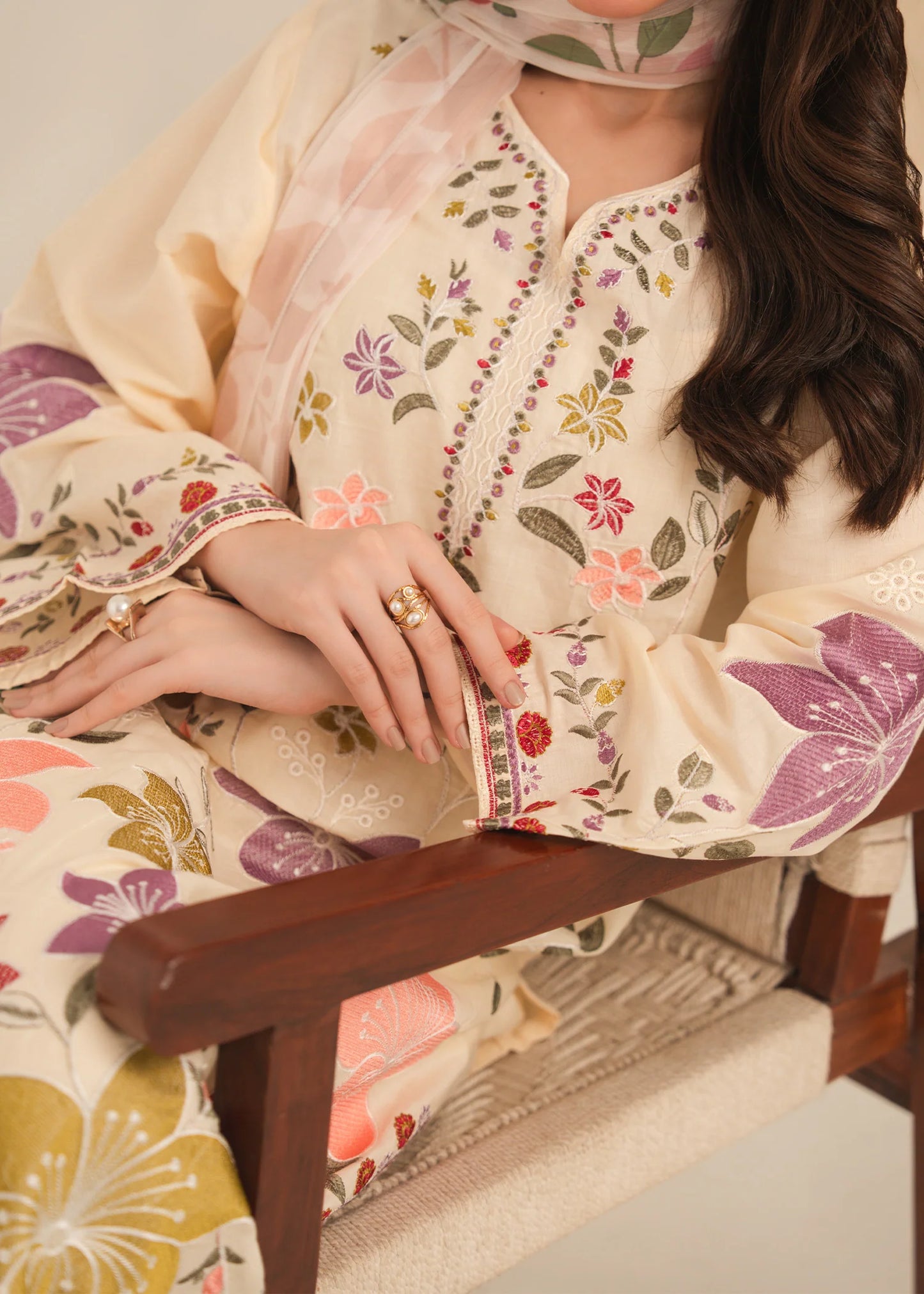 ISHQ Embroidered 3 pc