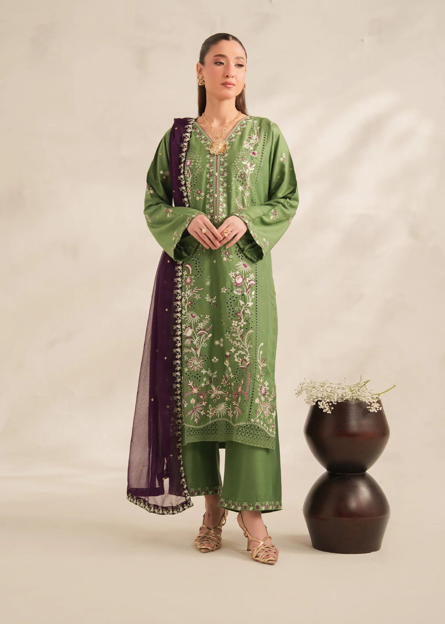 SHEHNAI Embroidered 3 pc