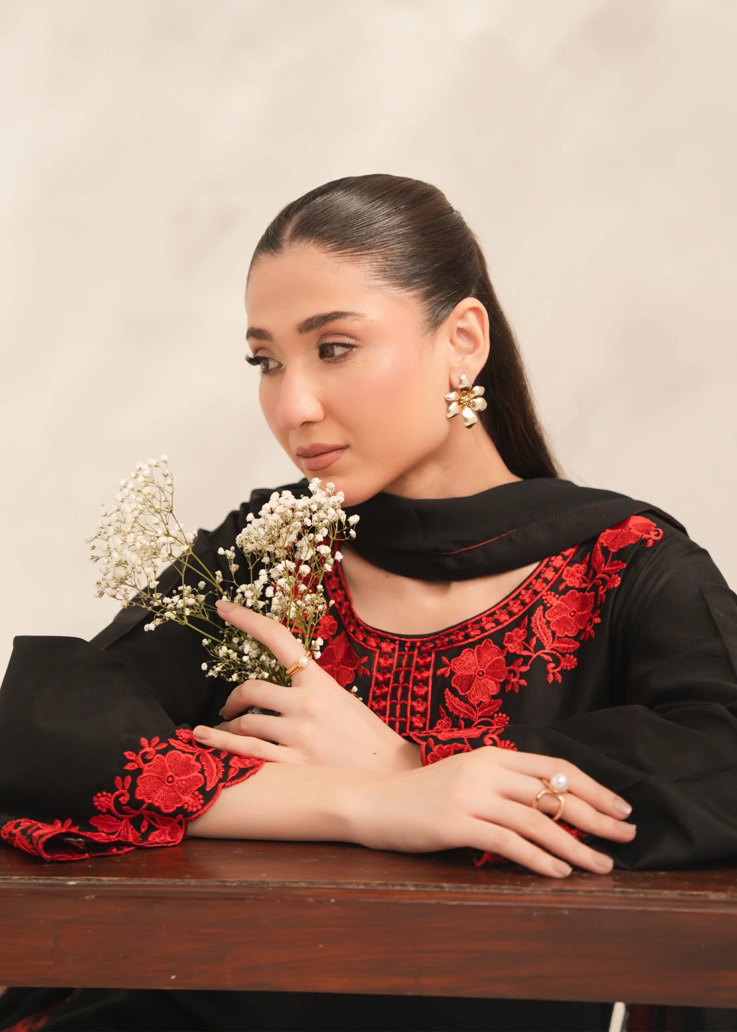 MIRAAL Embroidered 3 pc