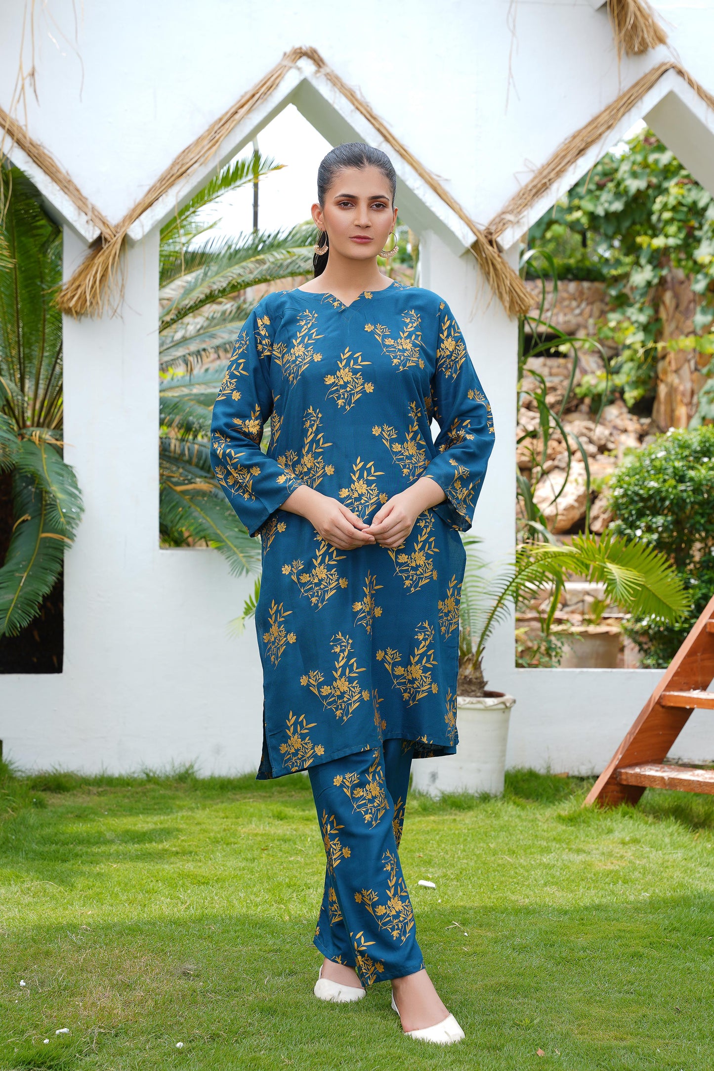 Aisha’s Attire Zaib e Hoor Block Print Co Ords (Linen)