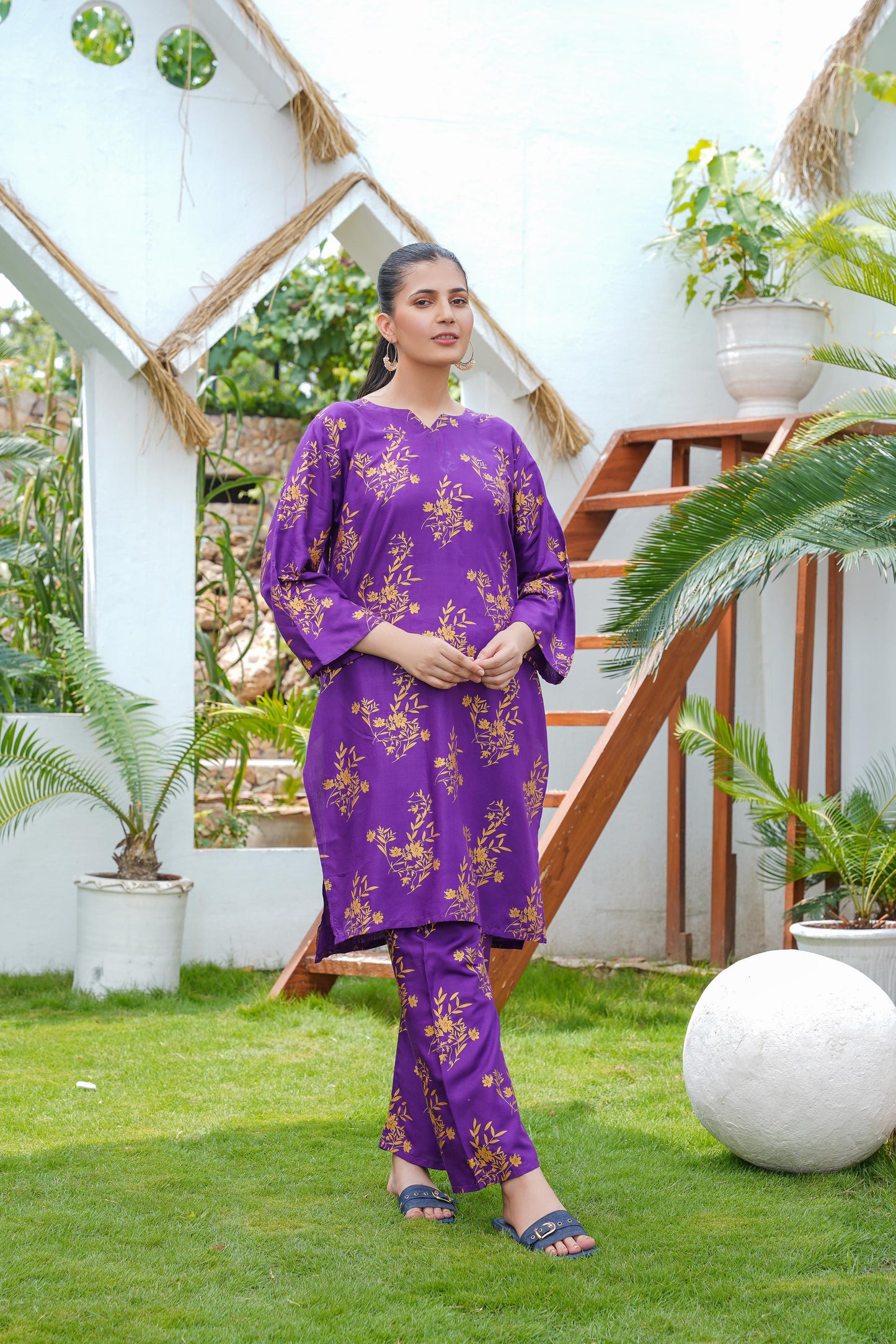 Aisha’s Attire Zaib e Hoor Block Print Co Ords (Linen)