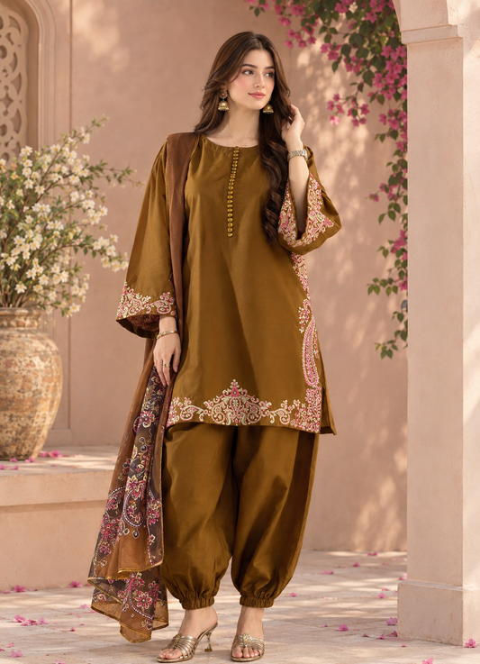 DELARA Embroidered 3 pc