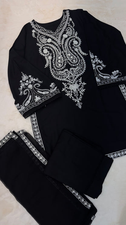 MIDNIGHT GOLD Embroidered 3 pc