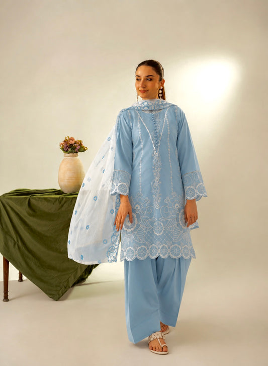 SORAYA Sky Embroidered 3 pc