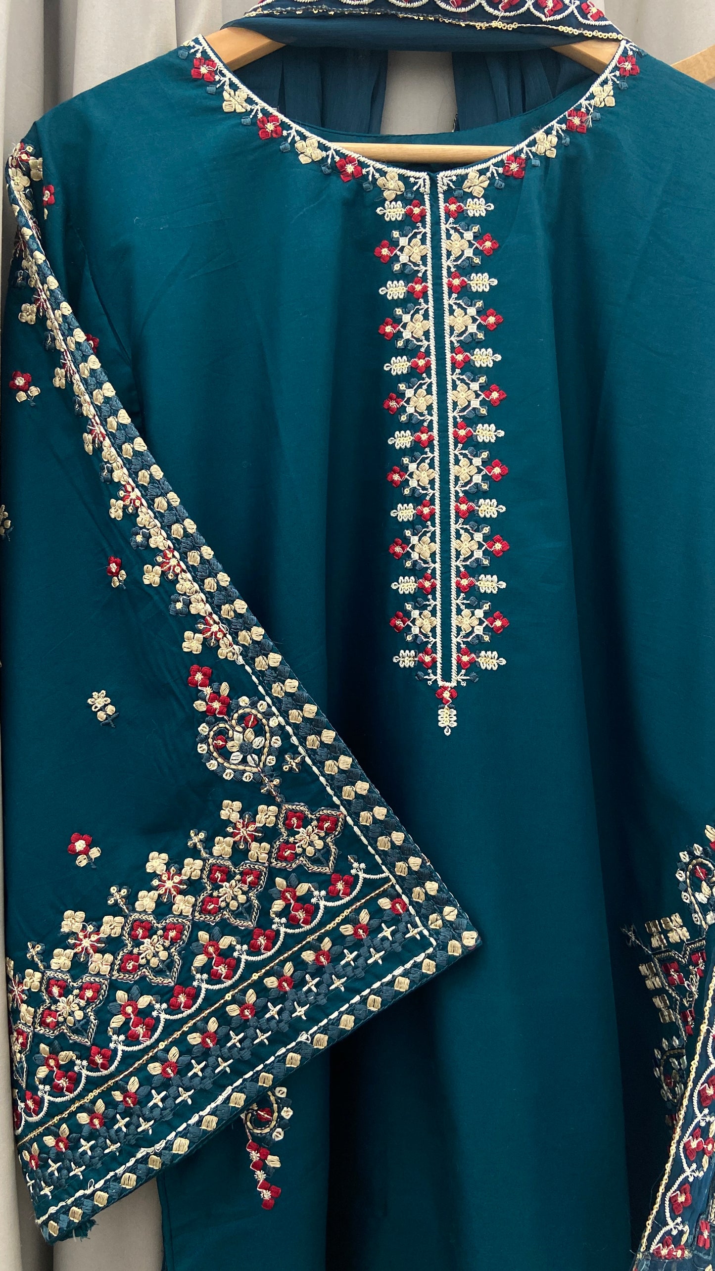 3 pc MASHAL - Embroidered Co Ords with dupatta