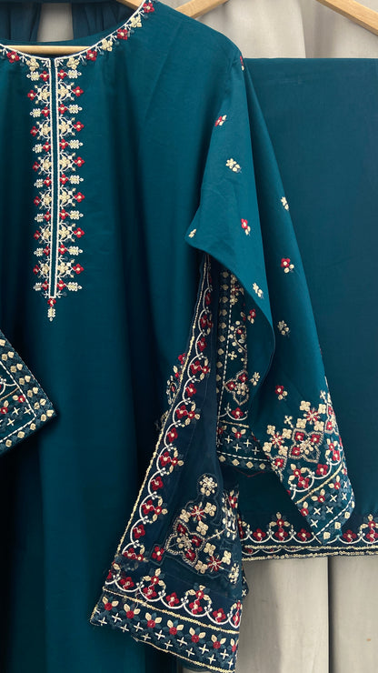 3 pc MASHAL - Embroidered Co Ords with dupatta