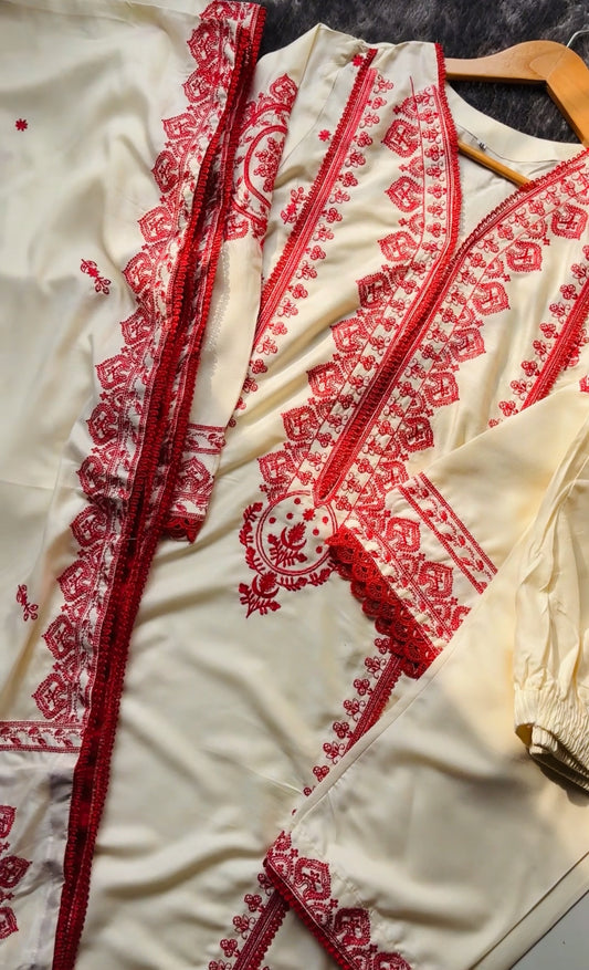 DHAGA Embroidered 3 pc