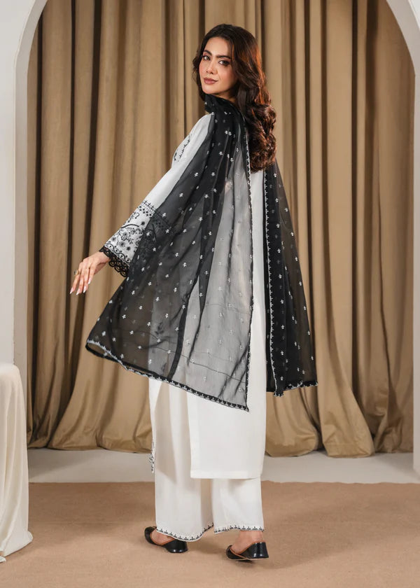 WHITE PEARL Embroidered 3 pc