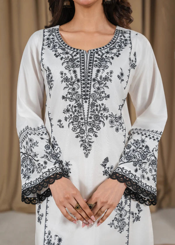 WHITE PEARL Embroidered 3 pc