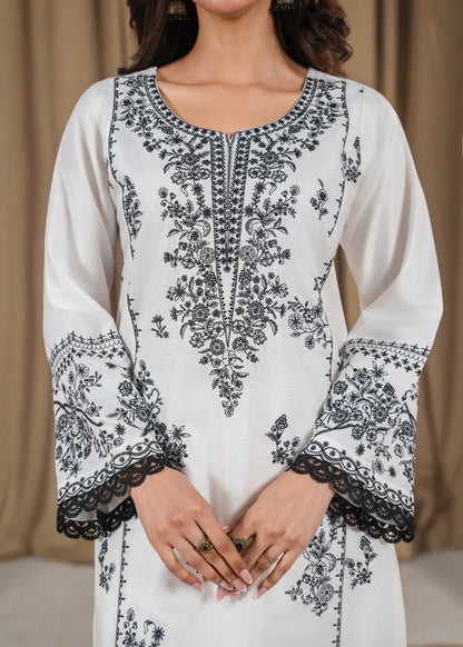 WHITE PEARL Embroidered 3 pc
