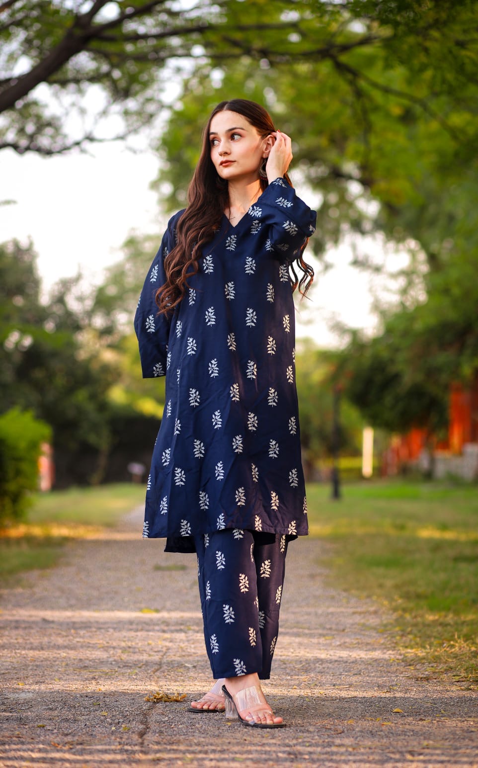 2 Pc Saleha Block Print Co Ords (Linen)