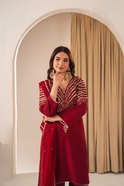 PEACOCK Embroidered 3 pc